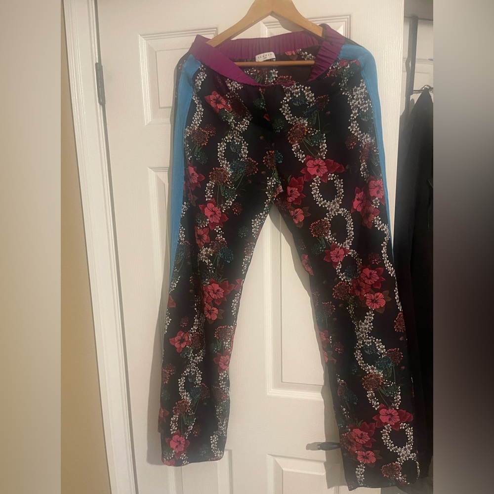 Sandro Magenta and Black Floral Dress